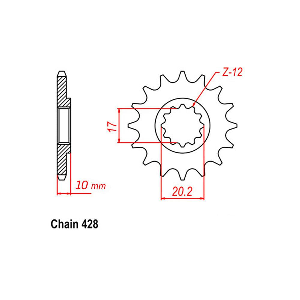 Z - FRONT SPROCKET - STEEL 14T 520P