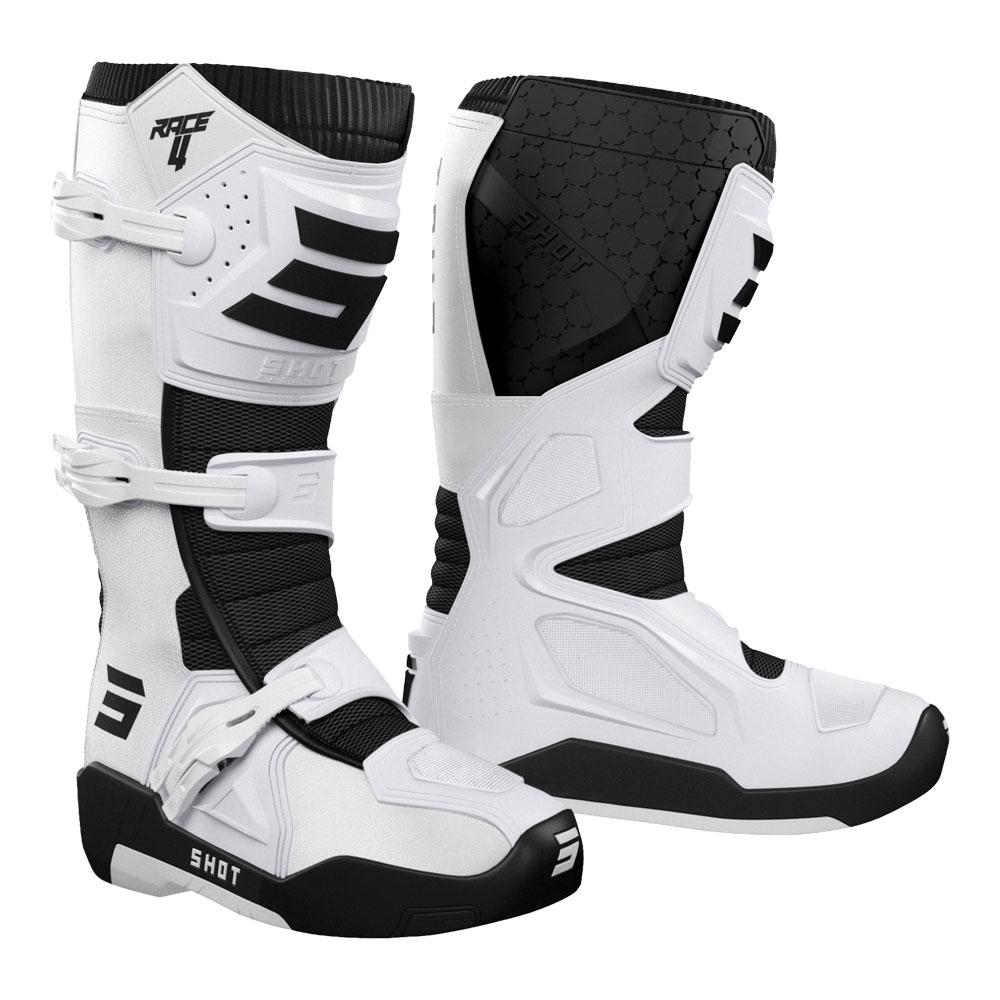 Shot Race 4 Boots White