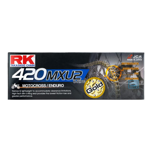 RK Chain 420MXU2 - 136 Link - Gold (U-Ring)
