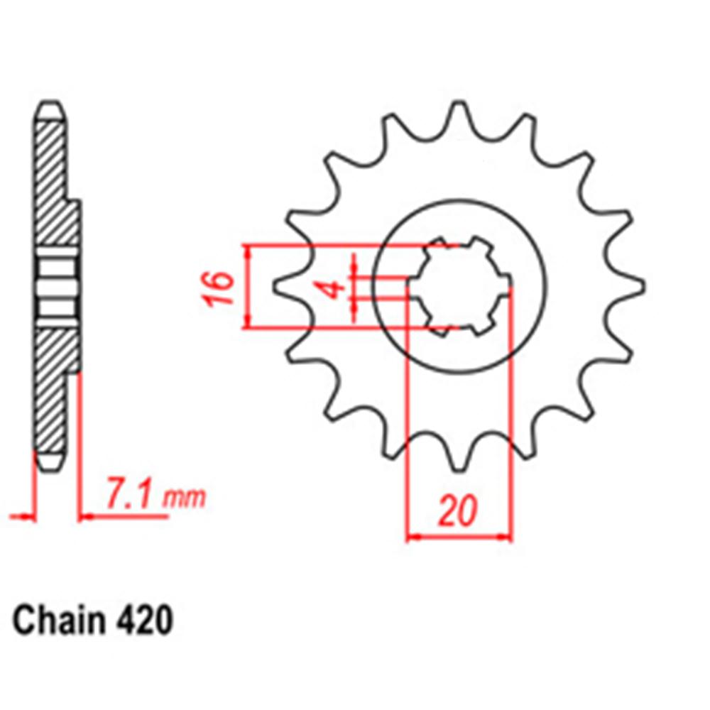 Z - FRONT SPROCKET - STEEL 14T 420P