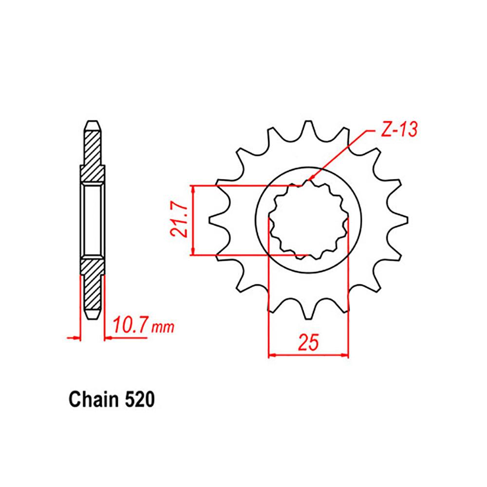 FRONT SPROCKET - STEEL 16T 520P