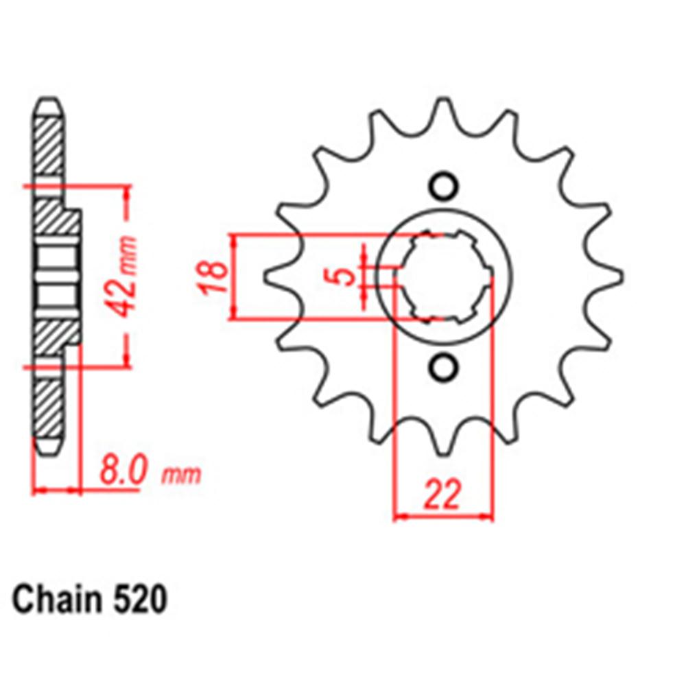 Z - FRONT SPROCKET - STEEL 15T 520P