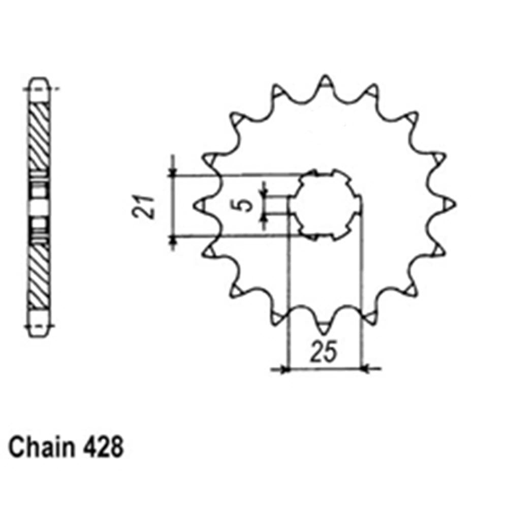 Z - FRONT SPROCKET - STEEL 13T 428P