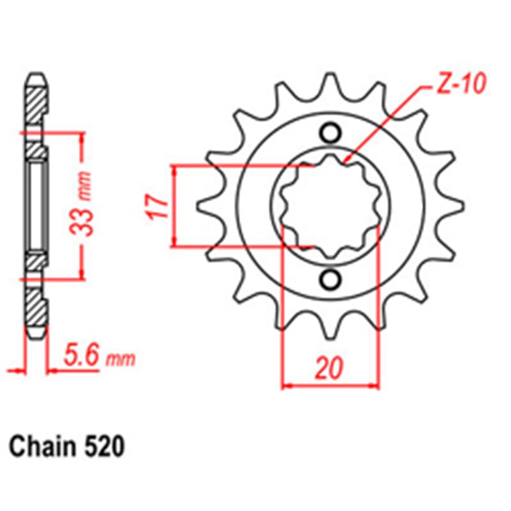 Front Sprocket - Steel 14T 520P