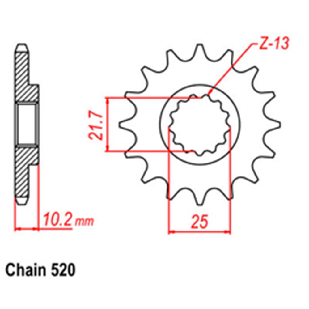 Z - FRONT SPROCKET - STEEL 12T 520P