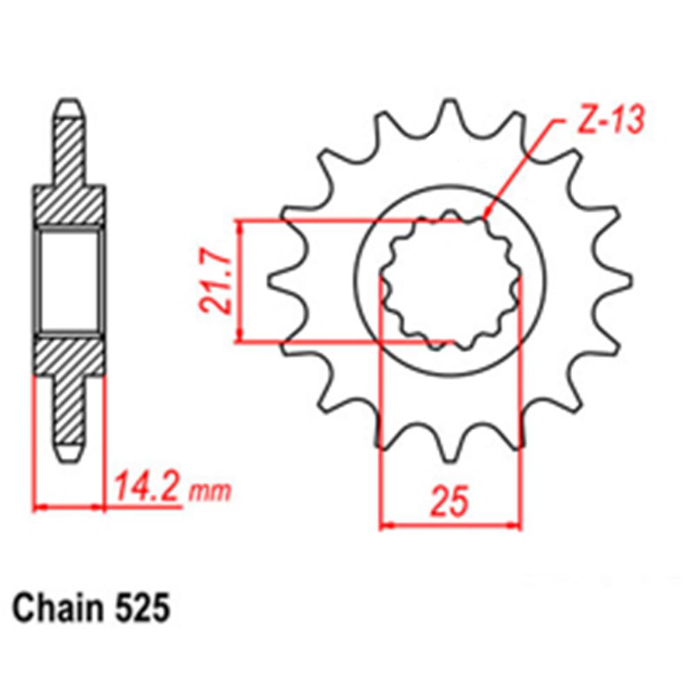 Z - FRONT SPROCKET - STEEL 15T 525P