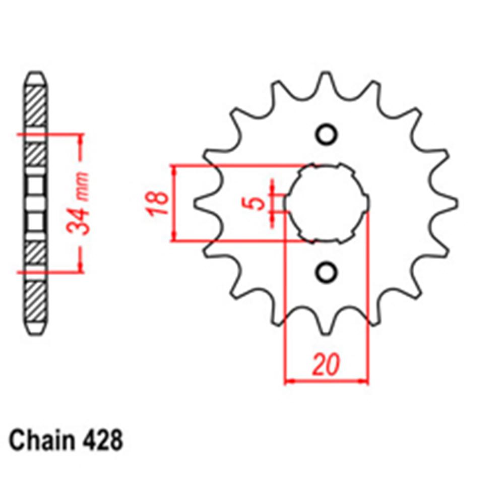 Z - FRONT SPROCKET - STEEL 14T 428P
