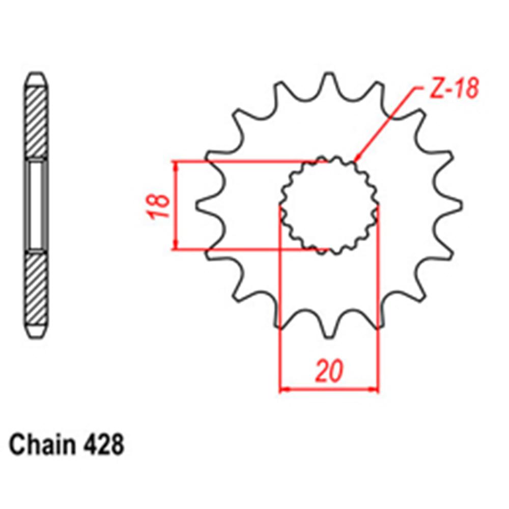 Z - FRONT SPROCKET - STEEL 13T 428P