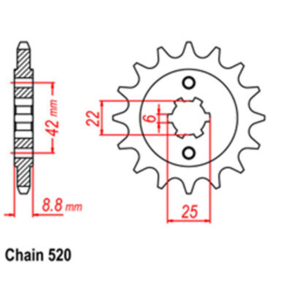 Z - FRONT SPROCKET - STEEL 16T 520P