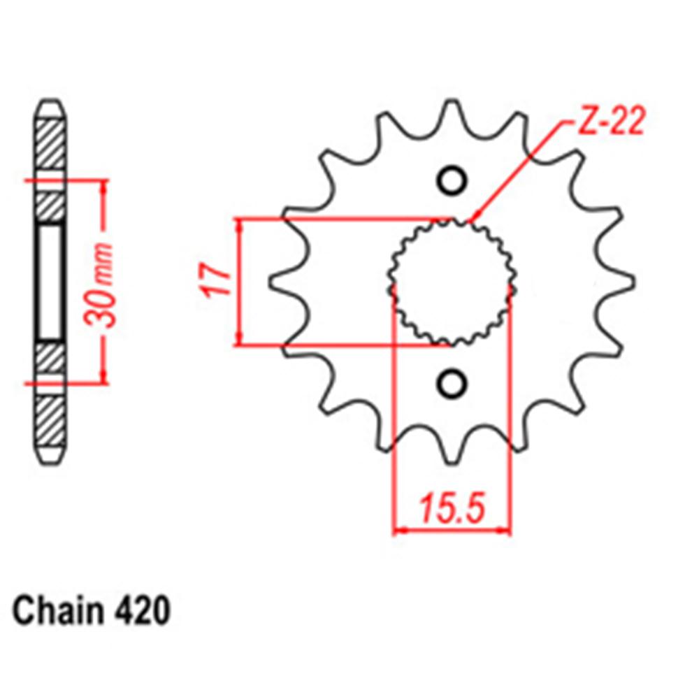 FRONT SPROCKET - STEEL 15T 420P