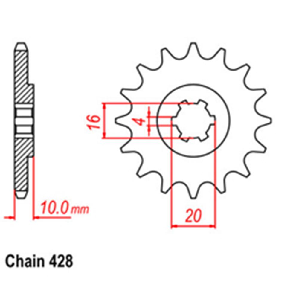 Z - FRONT SPROCKET - STEEL 14T 428P