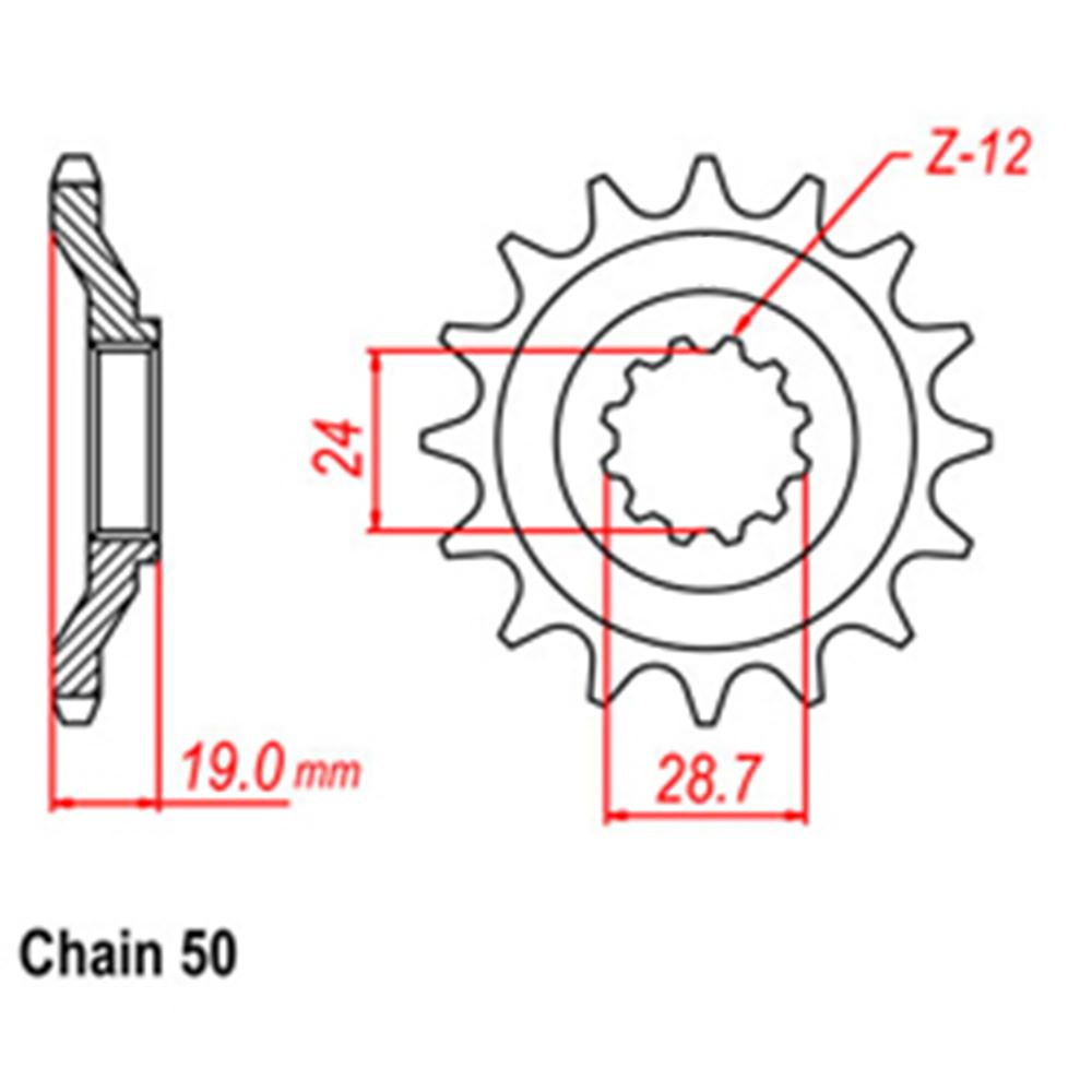 Front Sprocket - Steel 17T 530P