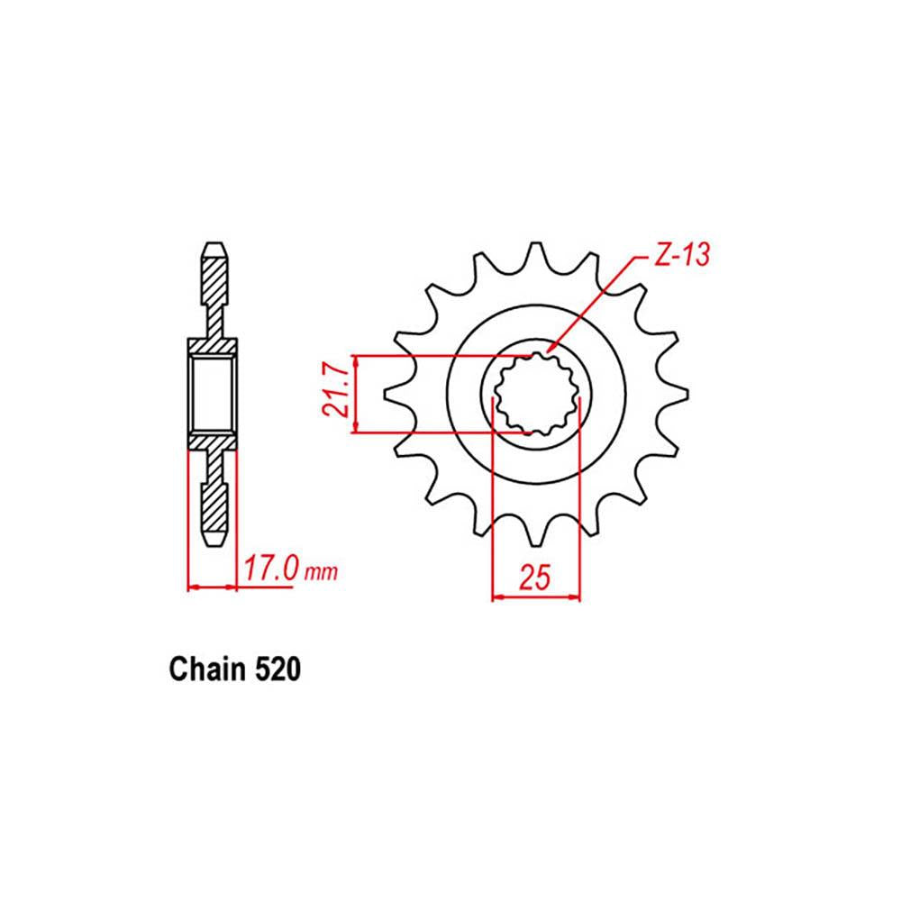 FRONT SPROCKET - STEEL 16T 520P