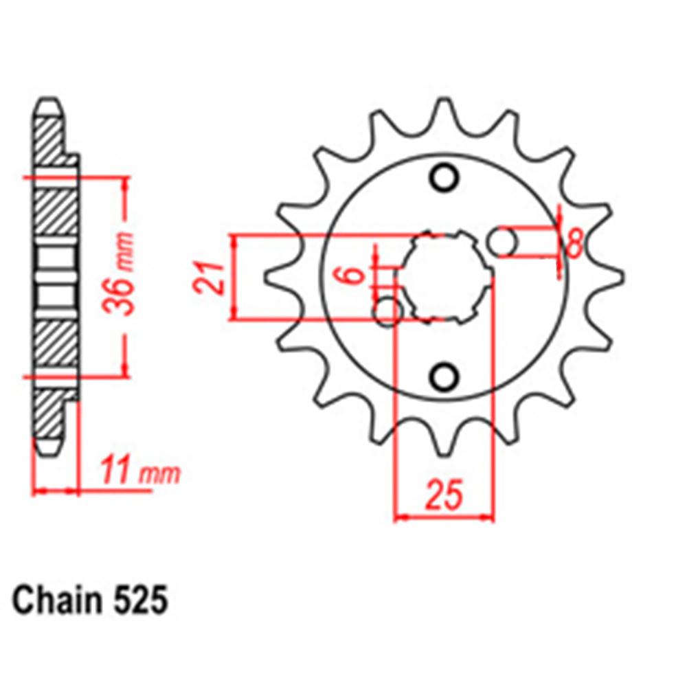Z - FRONT SPROCKET - STEEL 15T 525P