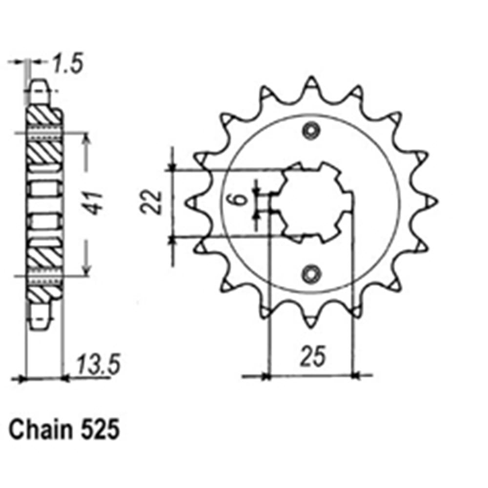 Z - FRONT SPROCKET - STEEL 15T 525P