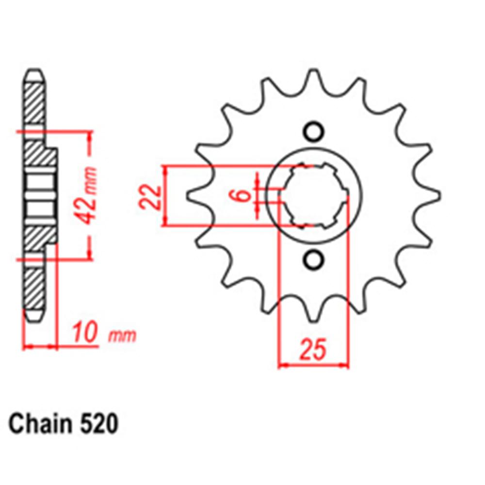 Z - FRONT SPROCKET - STEEL 15T 520P