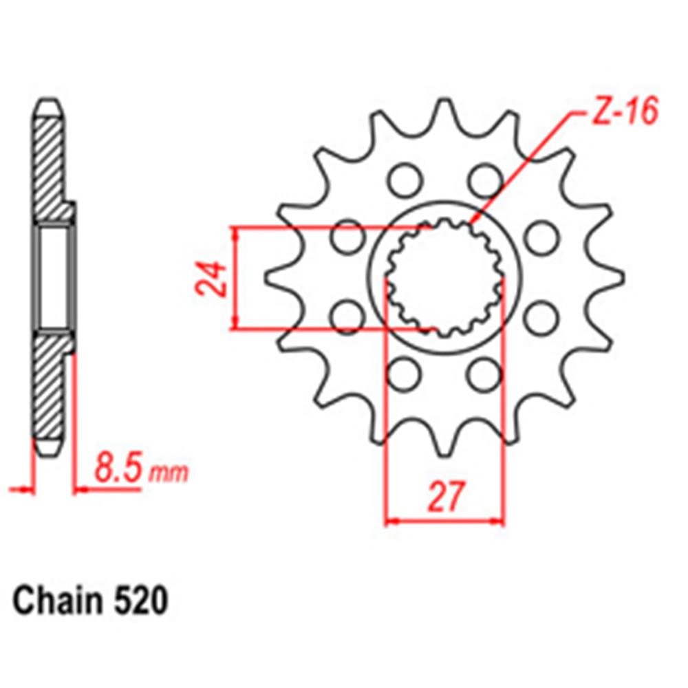 Z - FRONT SPROCKET - STEEL 17T 520P
