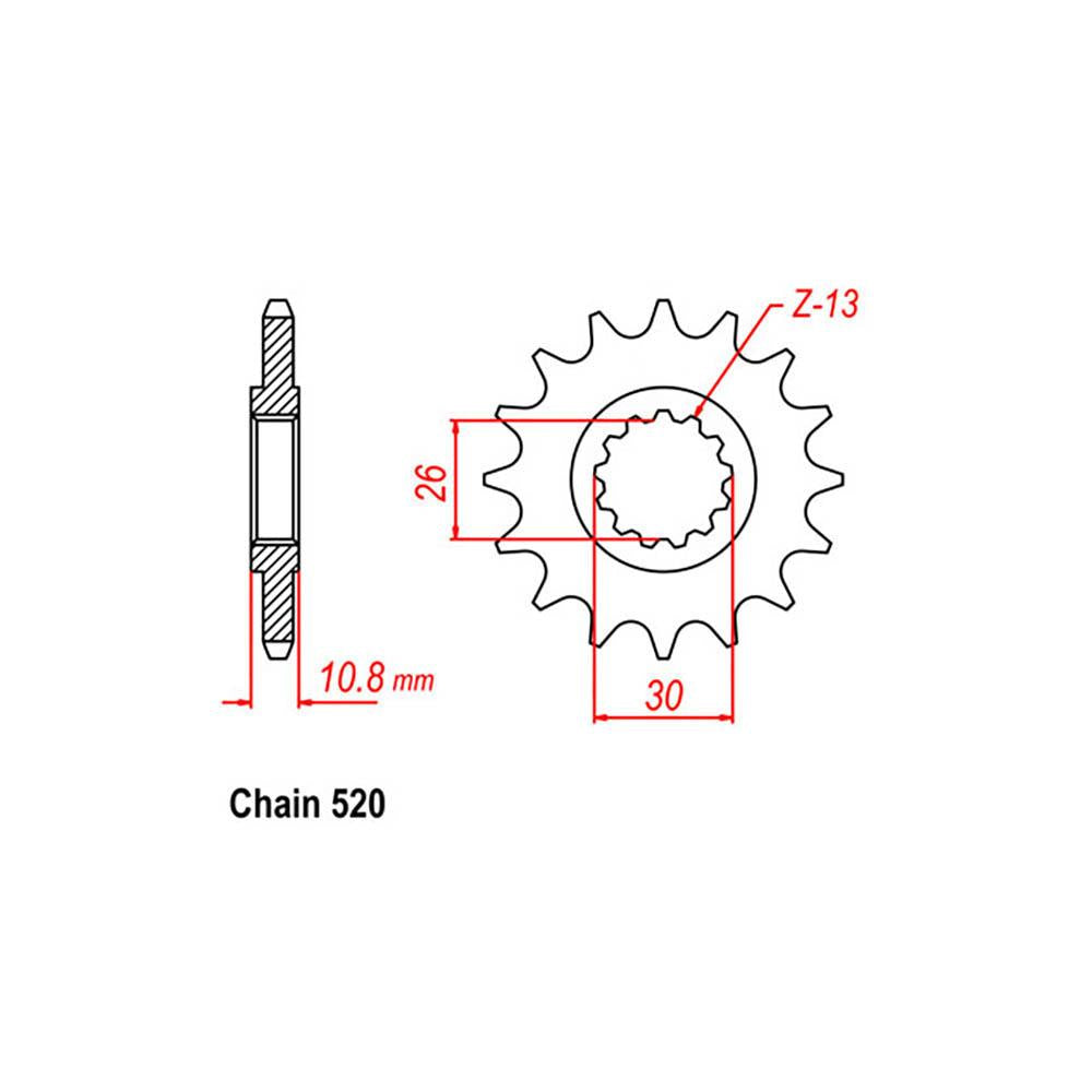 FRONT SPROCKET - STEEL 14T 520P
