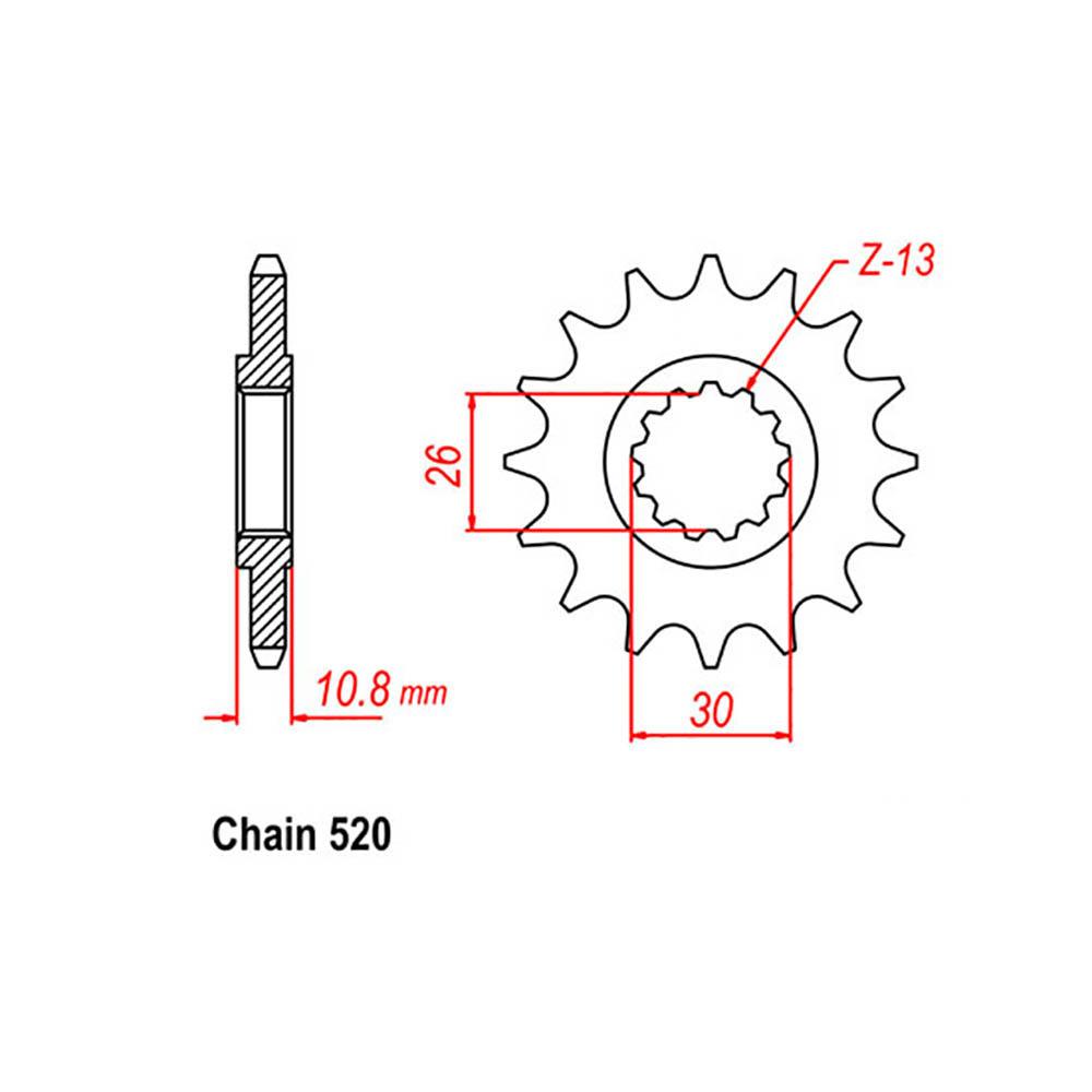 FRONT SPROCKET - STEEL 15T 520P