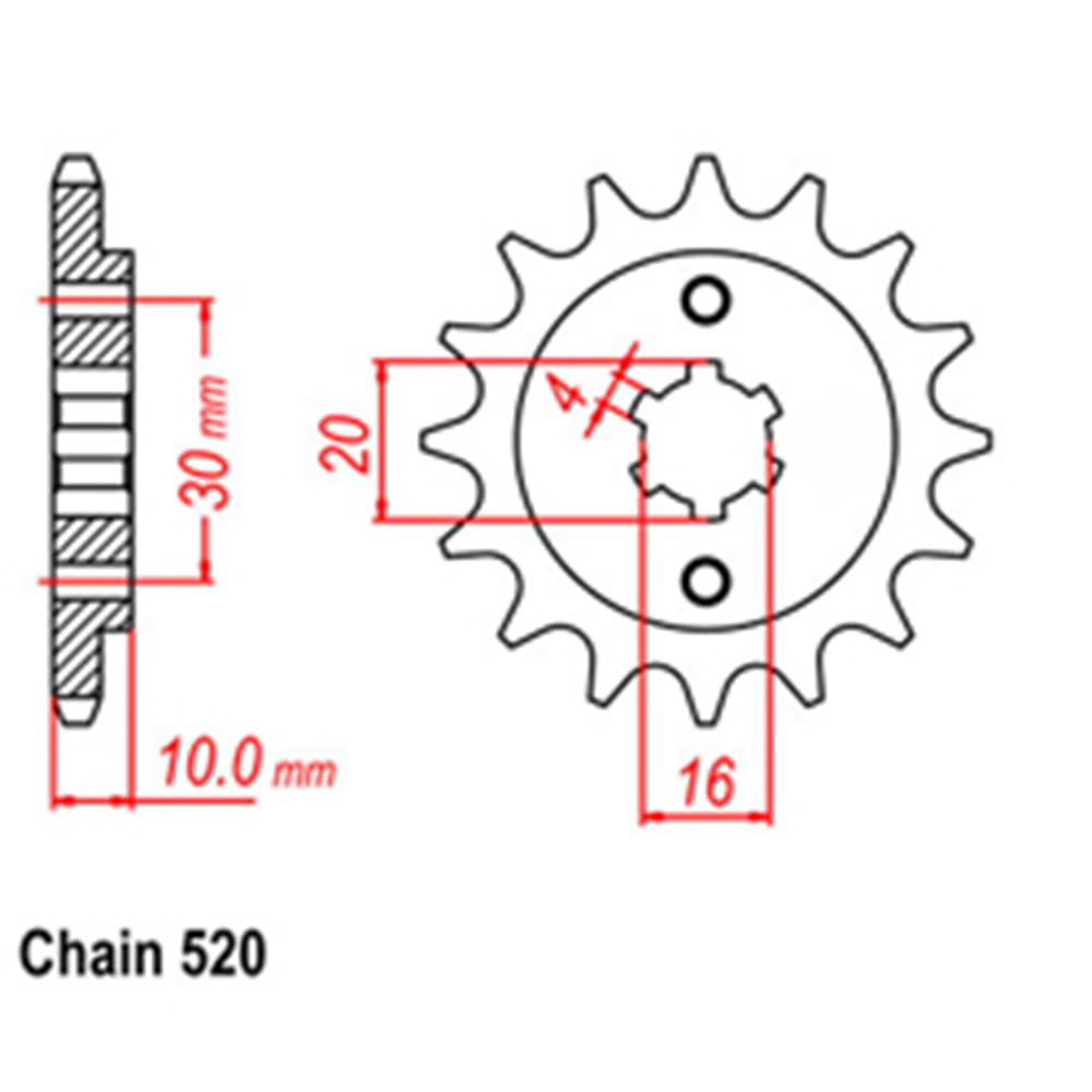 Z - FRONT SPROCKET - STEEL 14T 520P