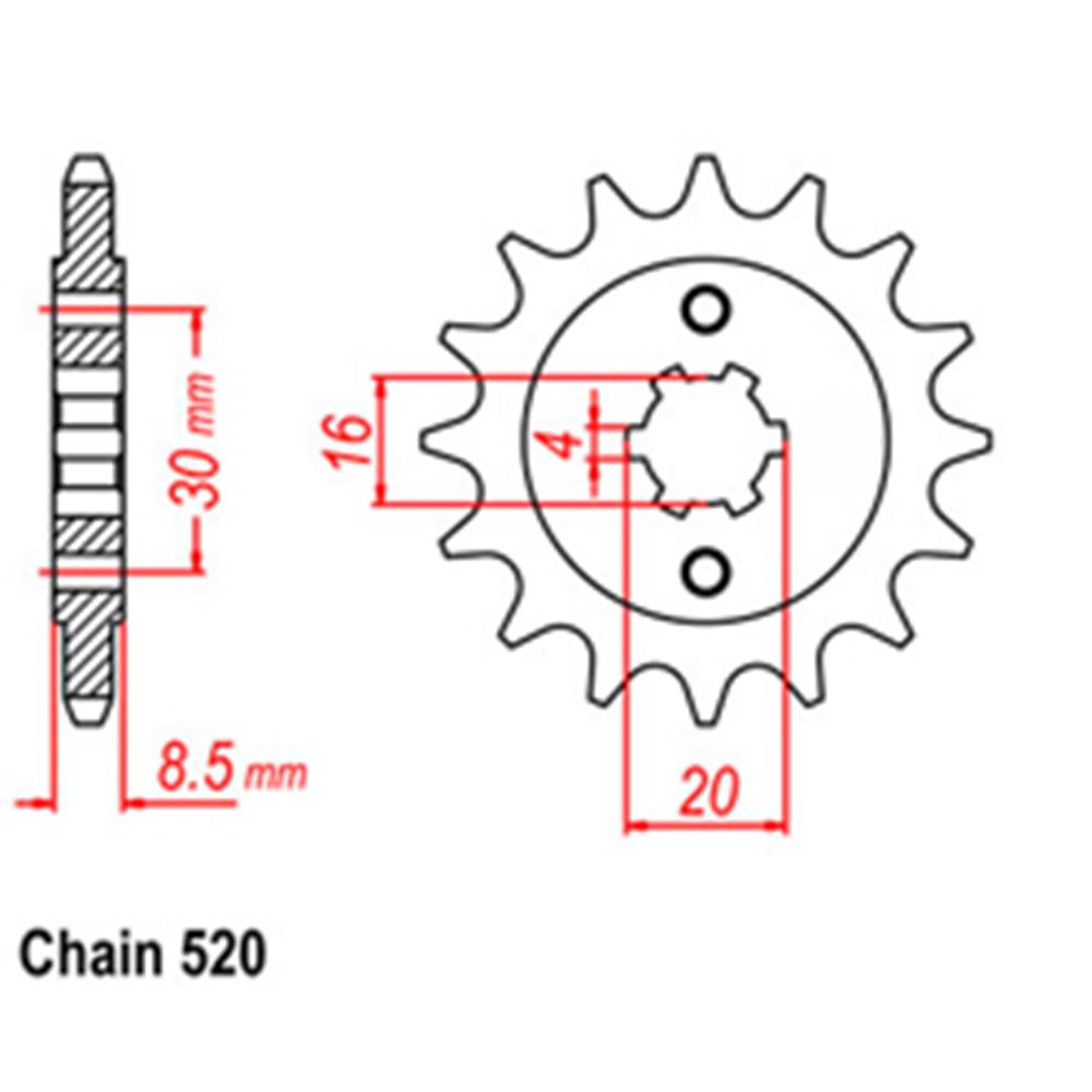 Z - FRONT SPROCKET - STEEL 13T 520P