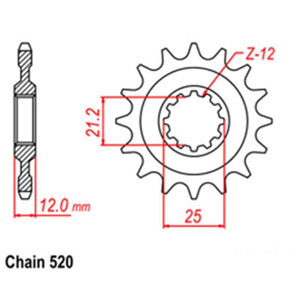 Z - FRONT SPROCKET - STEEL 13T 520P