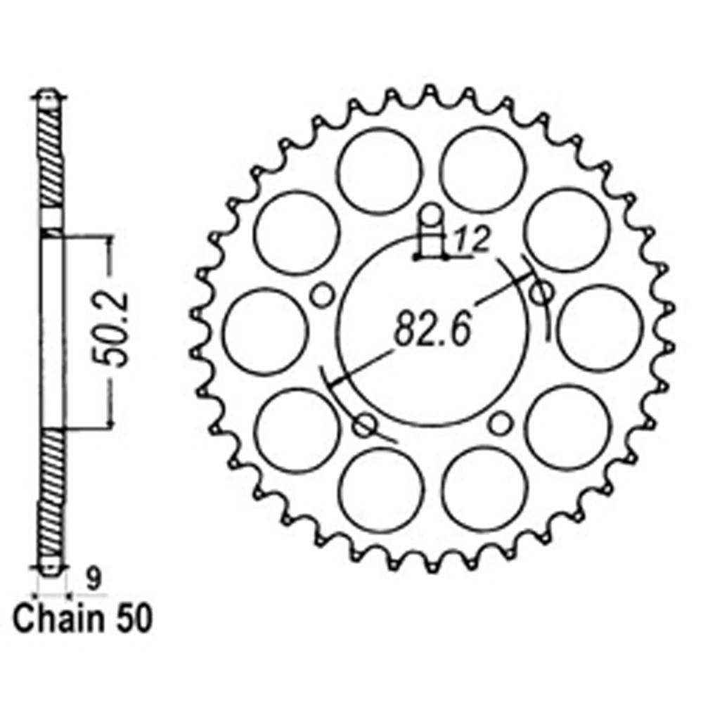 Z - REAR SPROCKET - STEEL 48T 530P