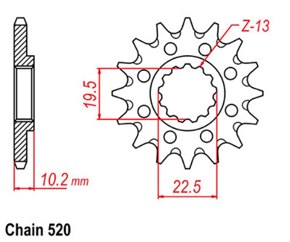 Front Sprocket - Steel 15T 520P