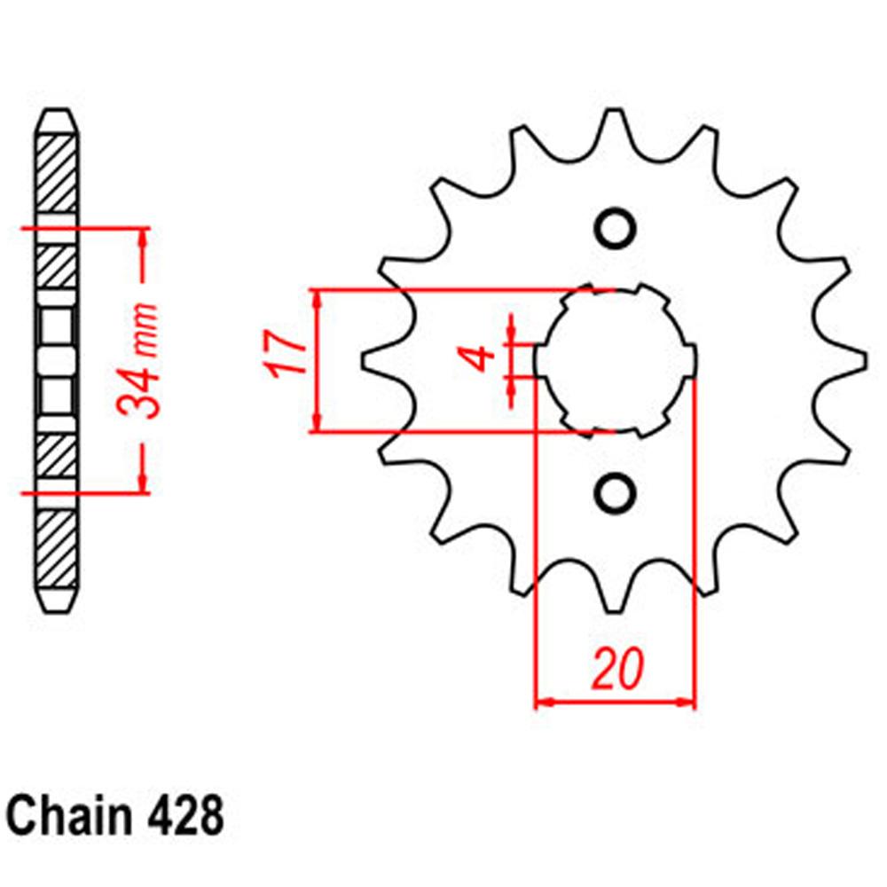 Front Sprocket Steel - 17T 428P