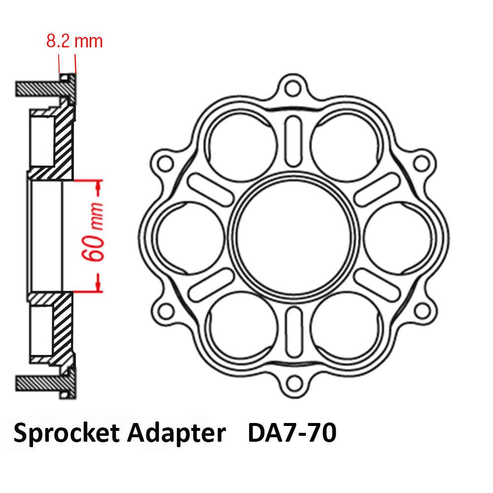 JT Rear Alloy Sprocket Adaptor: Ducati 770B (6 Bolt)