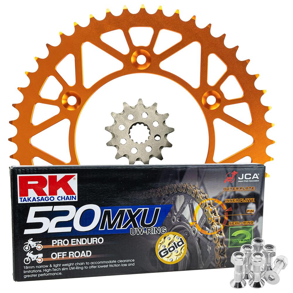 Pro Pack - RK Chain & Sprocket Kit Gold + Orange 13/52 KTM SX-F 06-25