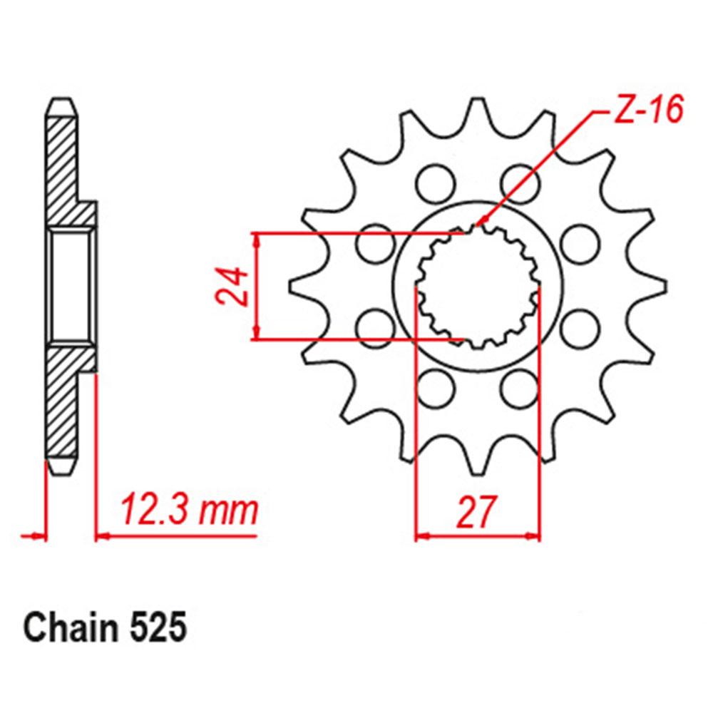 Front Sprocket Steel - 16T 525P