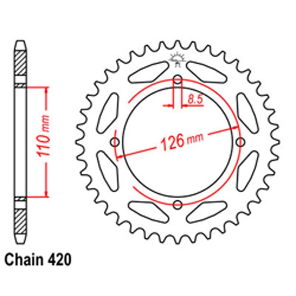 Z - REAR SPROCKET - STEEL 43T 420P