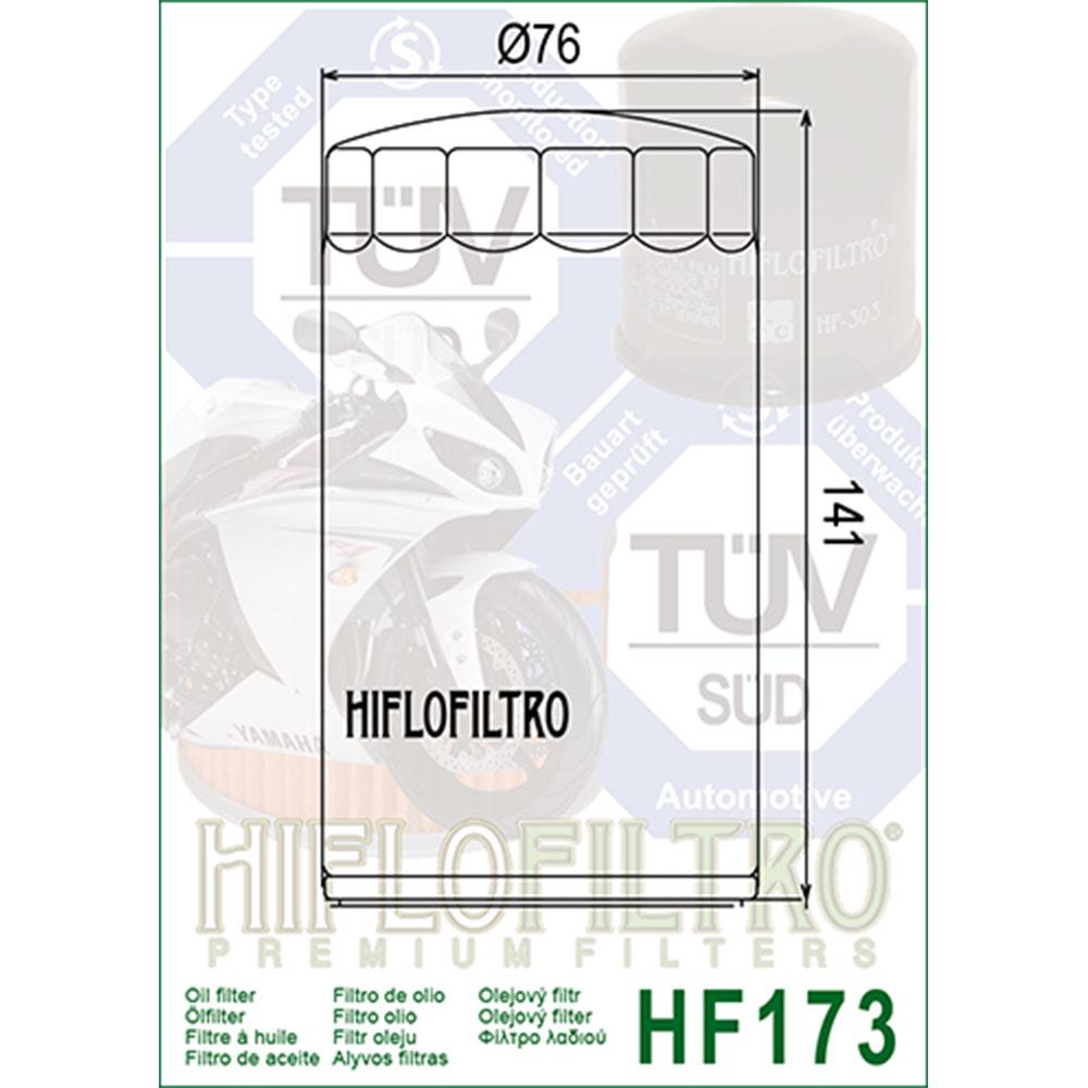 Hiflofiltro Oil Filter - HF173C Chrome