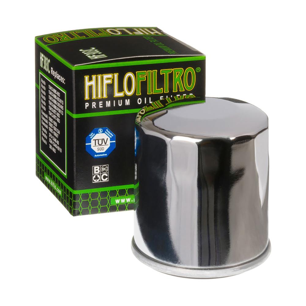 Hiflofiltro Oil Filter - HF303C Chrome