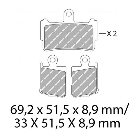 Ferodo Disc Pad Set - FDB2259 ST Sinter Grip Sintered Compound - Road