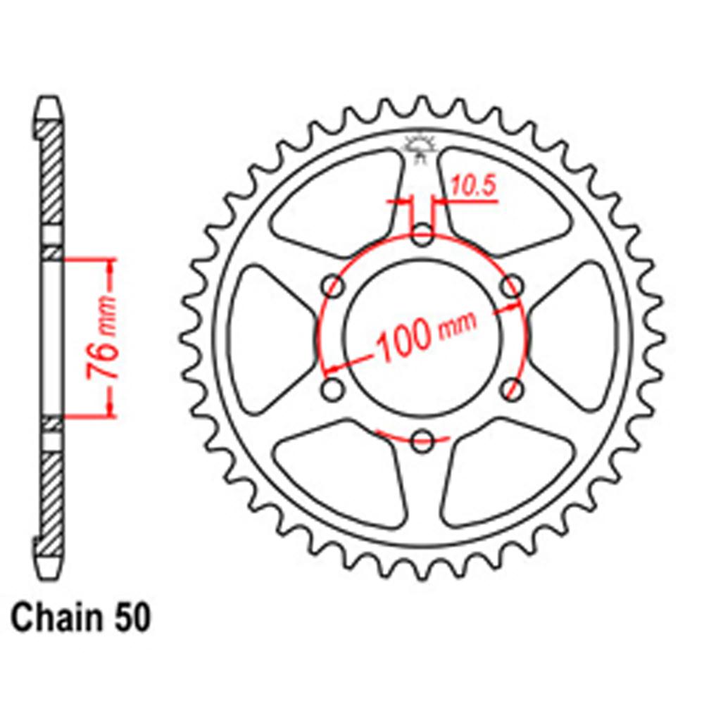 Z - REAR SPROCKET - STEEL 52T 530P