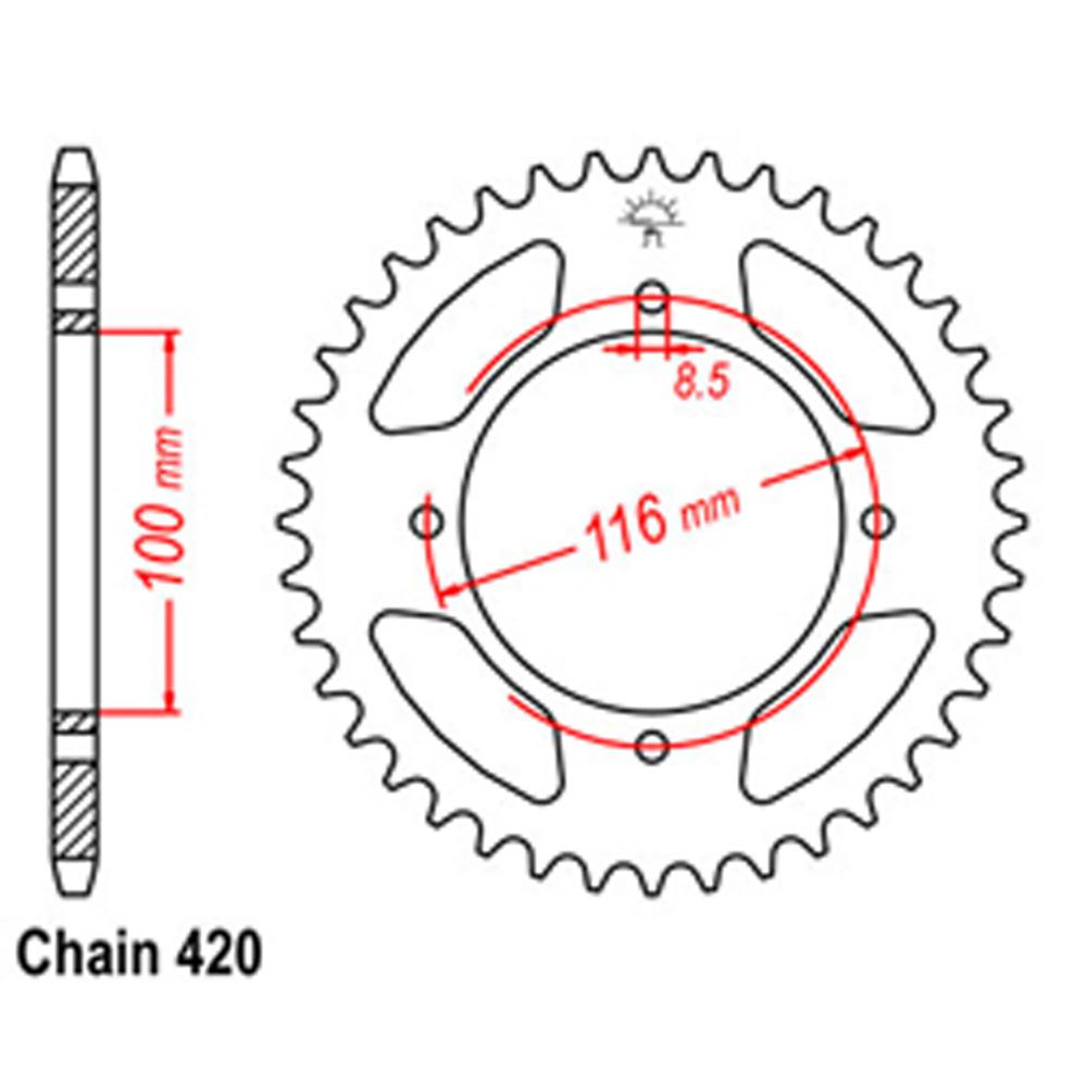 Z - REAR SPROCKET - STEEL 47T 420P