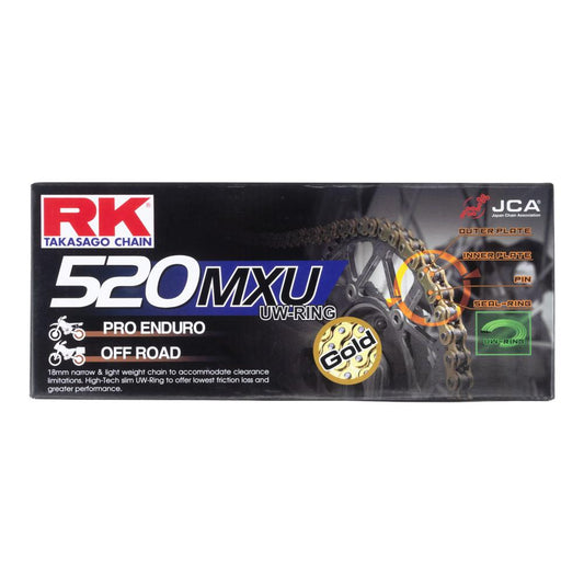 RK Chain 520MXU - 120 Link - Gold