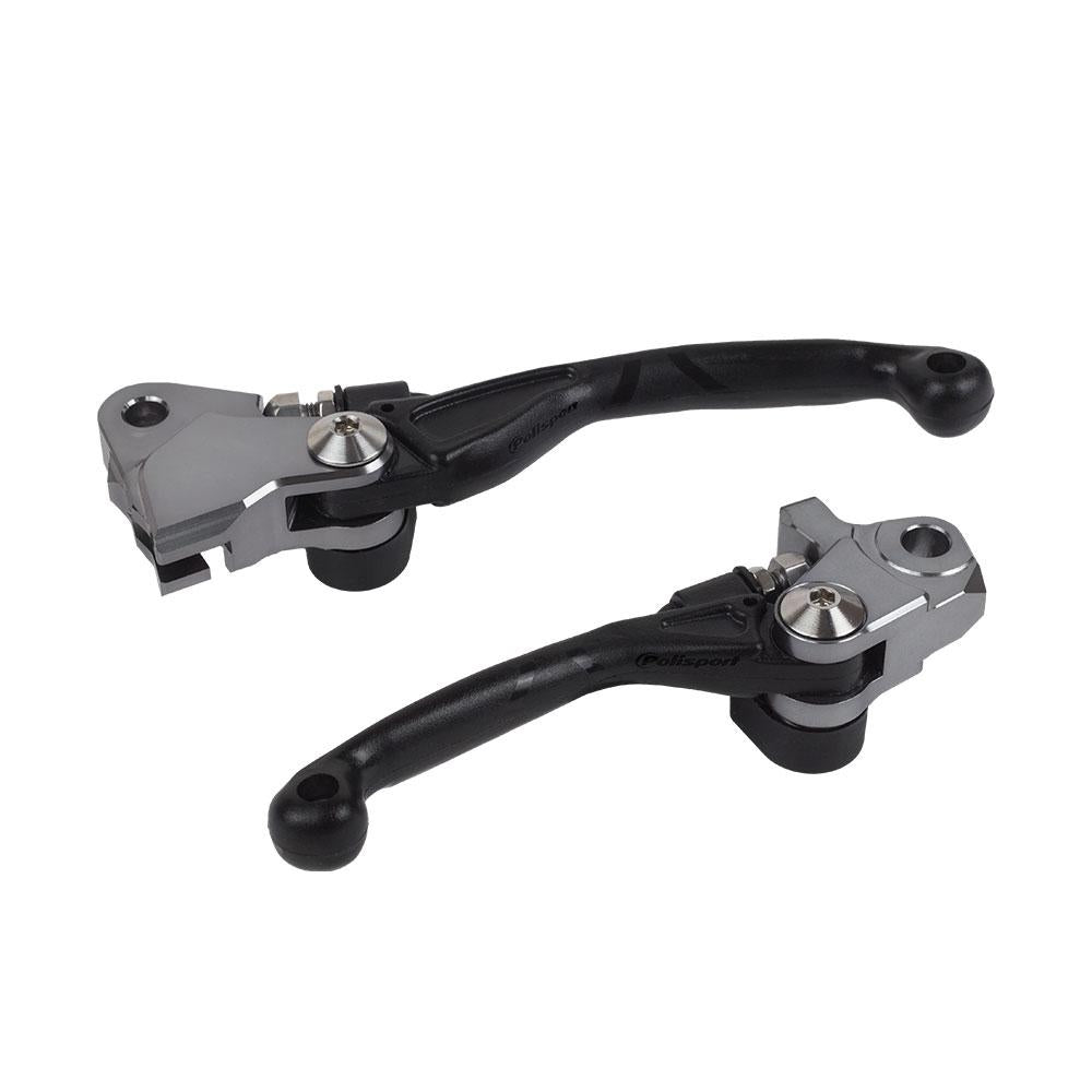 Polisport Folding Lever Set Honda CR125/250 04-07 - Black