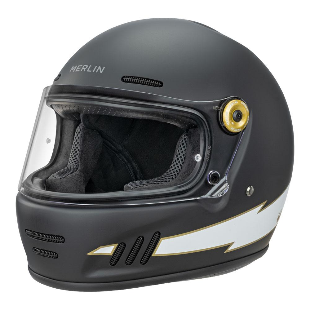 flash motorcycle helmet Merlin Revival Flash Helmet Matt Black – Tuggeranong Motorcycle Centre