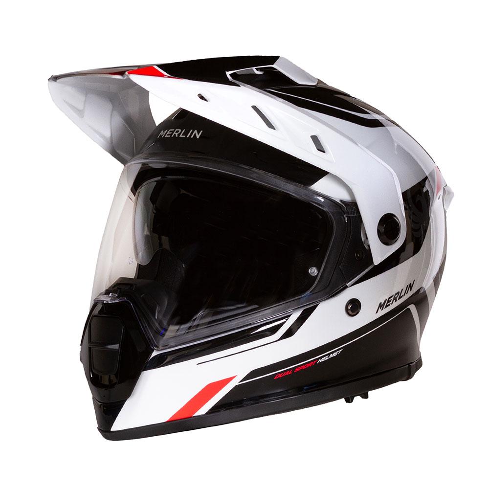 Merlin Torres Block Helmet White/Red