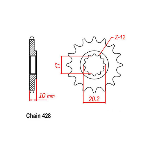 Front Sprocket - Steel 14T 520P