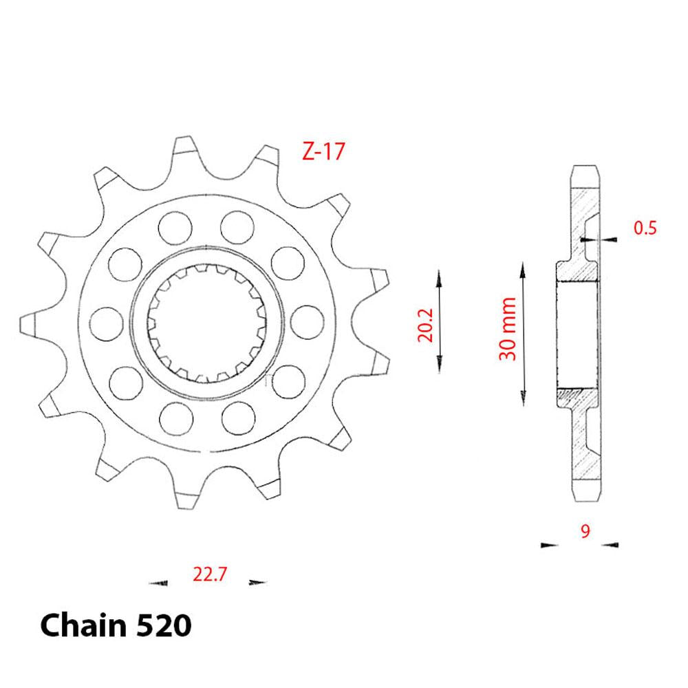 Front Sprocket - Steel 14T 520P Sherco - Z17