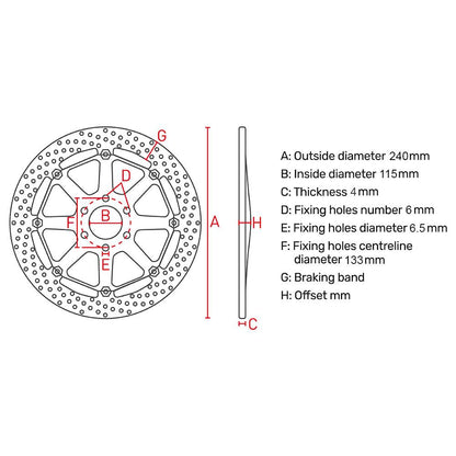 Ferodo Brake Disc Rotor 240mm - FMD0258MXR