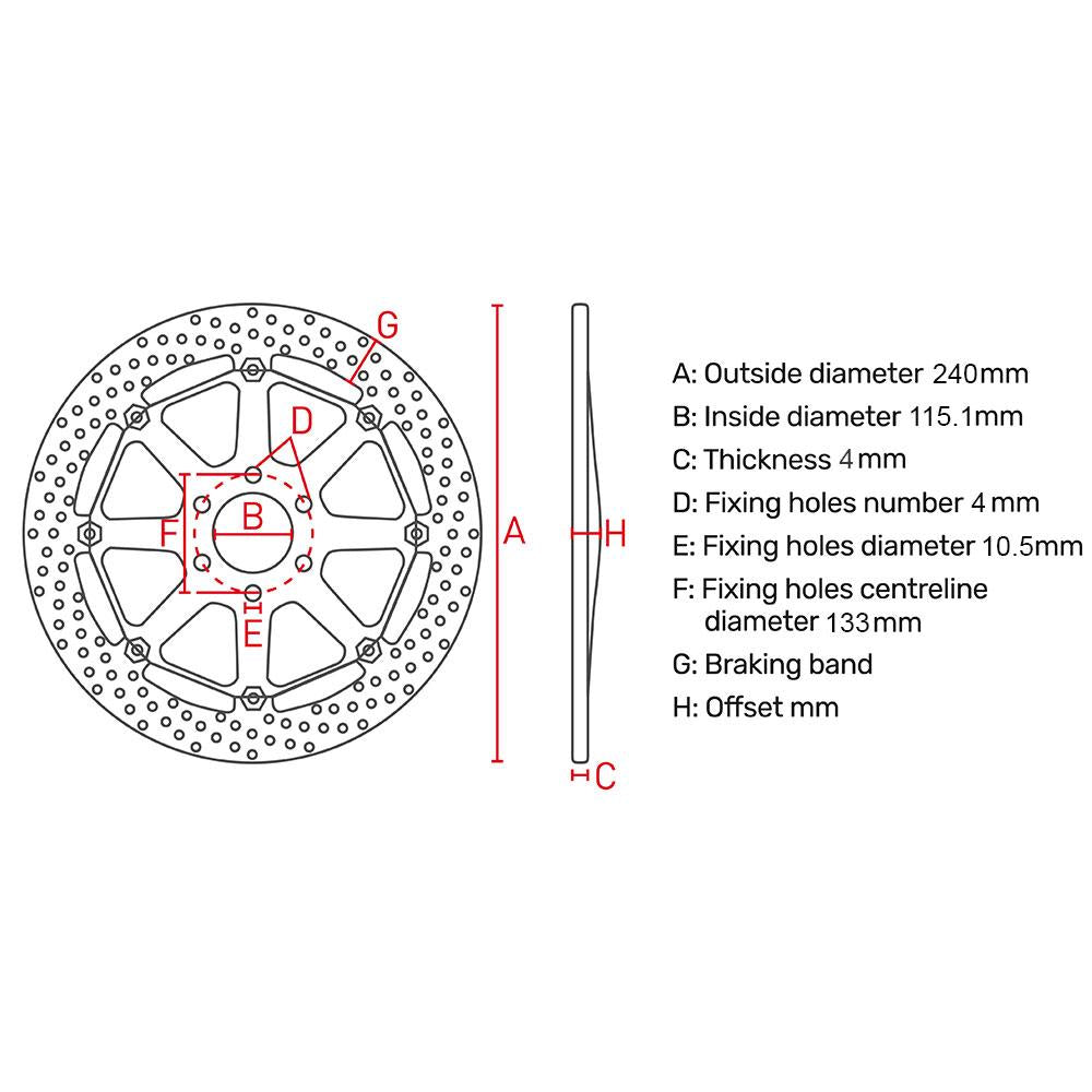 Ferodo Disc Brake Rotor 240mm - FMD0239MXR