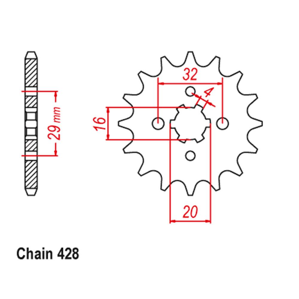 Front Sprocket - Steel 15T 428P D/D