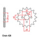 Front Sprocket - Steel 15T 428P D/D