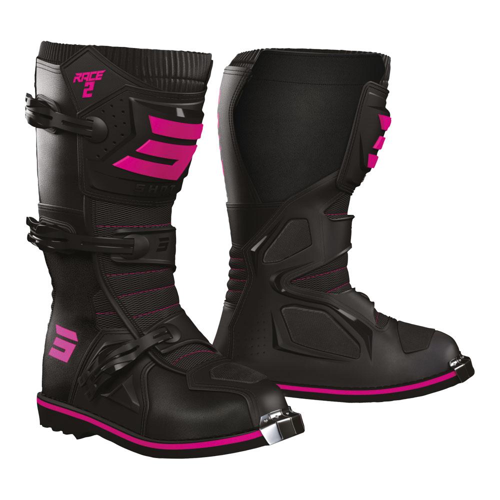 Shot Race 2 Kid Boots Black/Pink