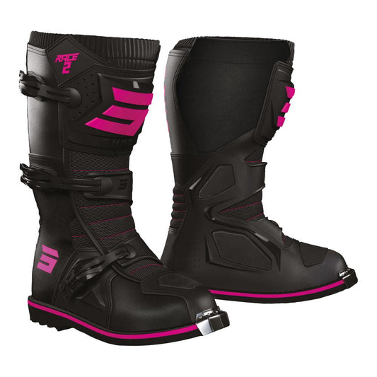 Shot Race 2 Kid Boots Black/Pink